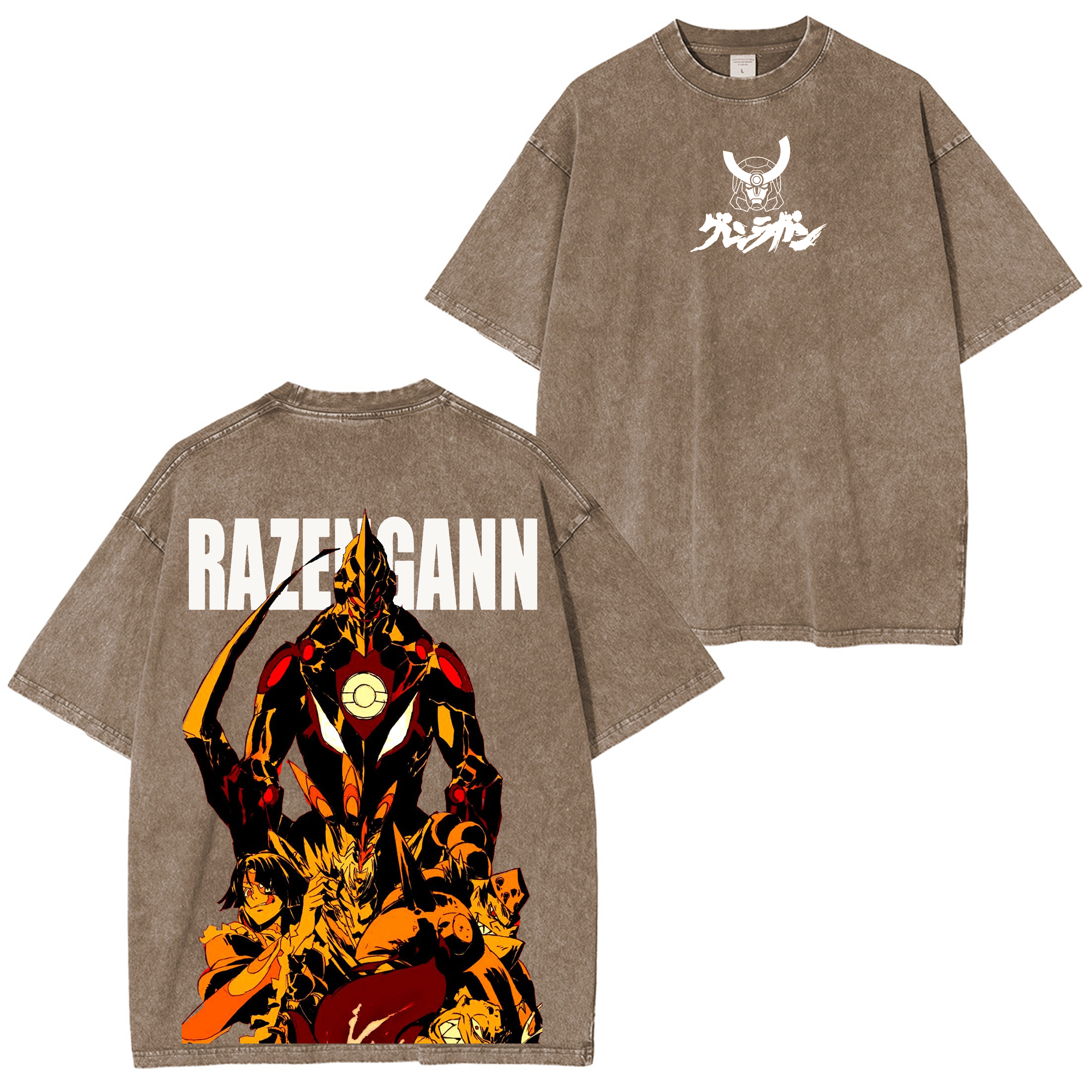 Tengen Toppa Gurren Lagann Vintage Unisex Washed T-Shirt