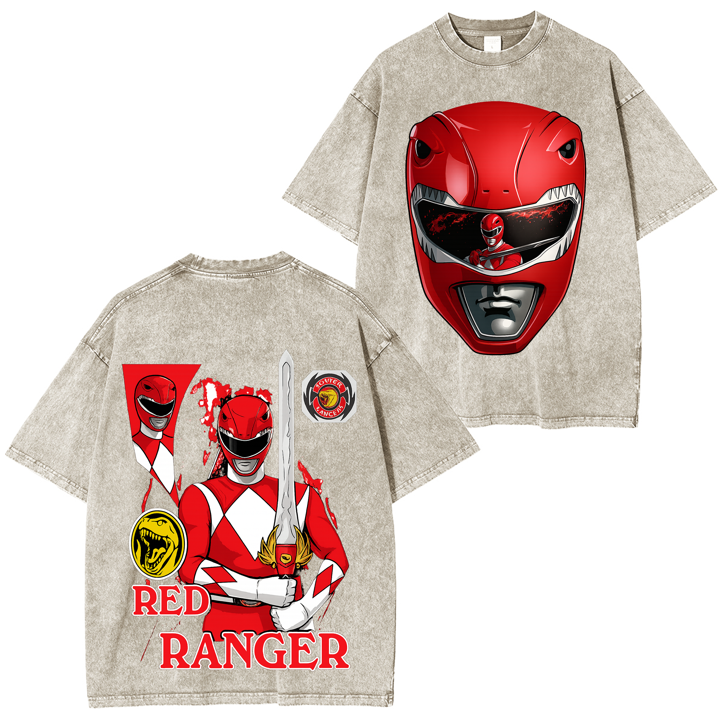 Mighty Morphin Power Rangers Vintage Unisex Washed T-Shirt