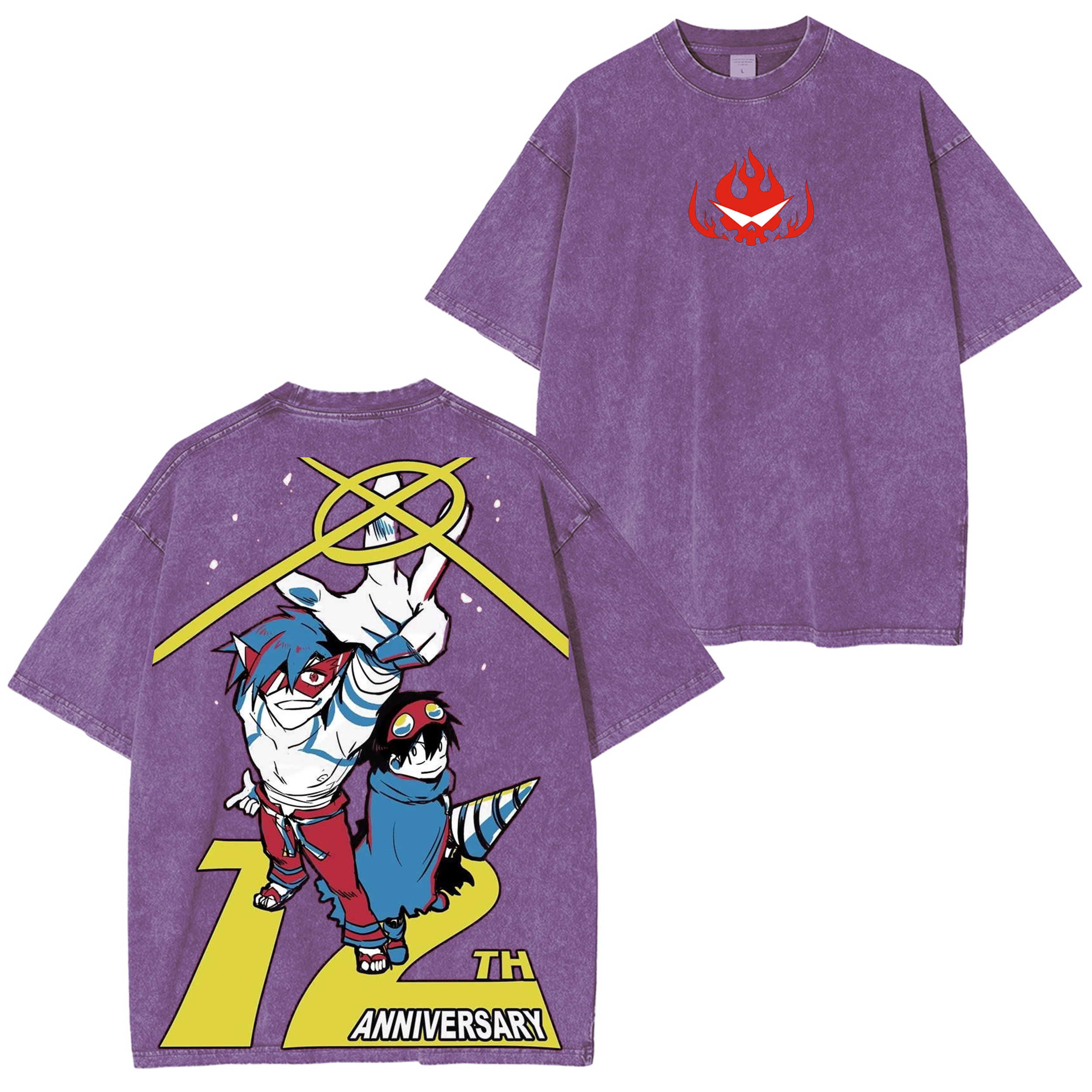 Tengen Toppa Gurren Lagann Vintage Unisex Washed T-Shirt