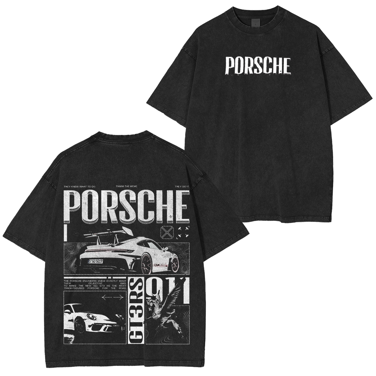 Porsche Dinosaur Washed T-shirt/Crewneck/Hoodie