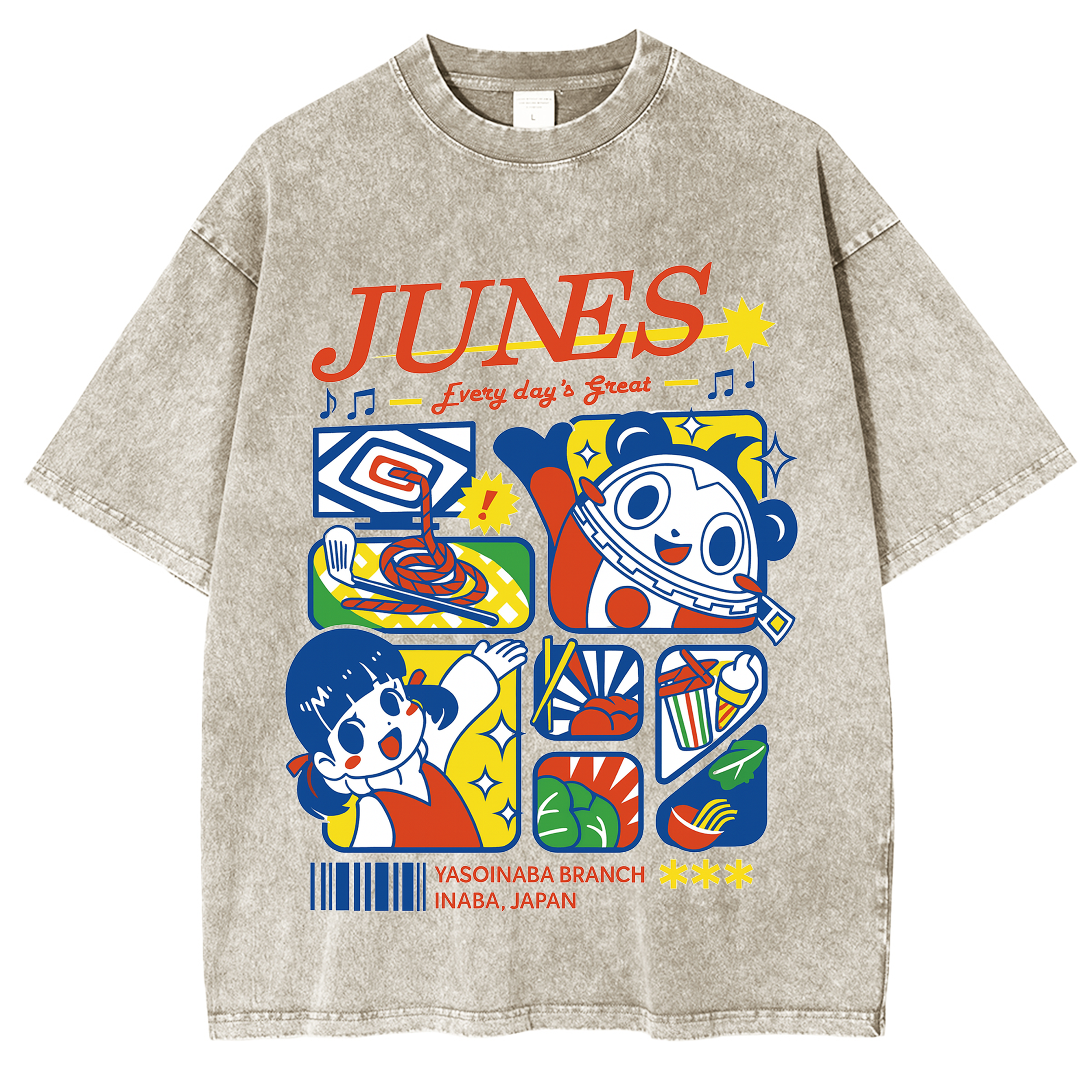 Junes Persona 4 Vintage Unisex Washed T-Shirt