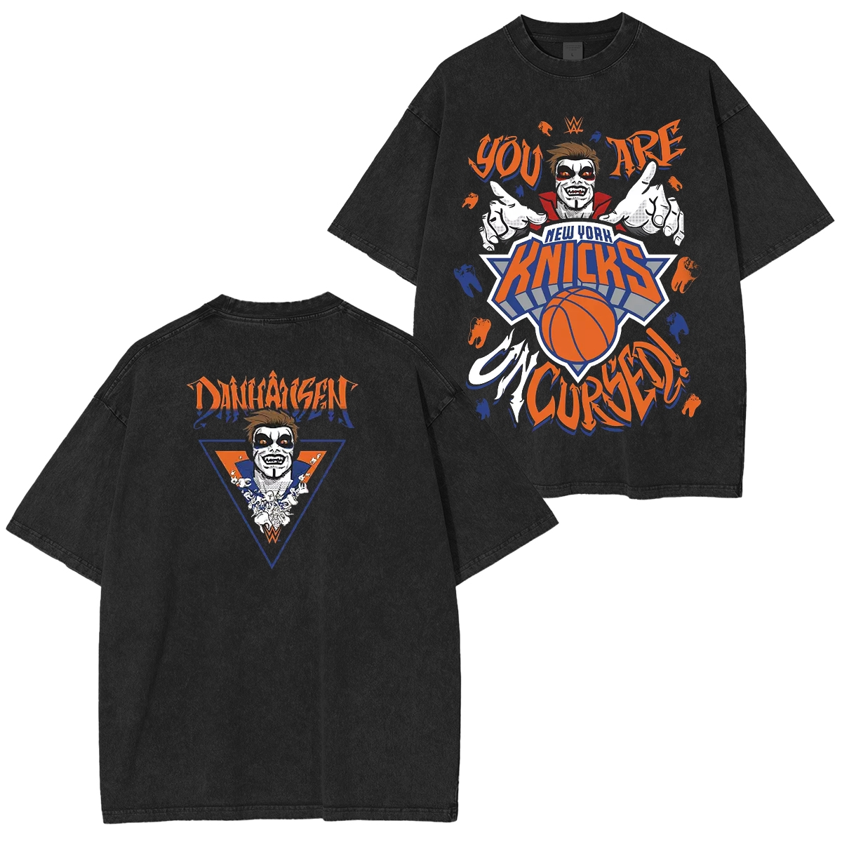 Something Inked Adult New York Knicks x WWE Danhausen Washed T-shirt/Crewneck/Hoodie