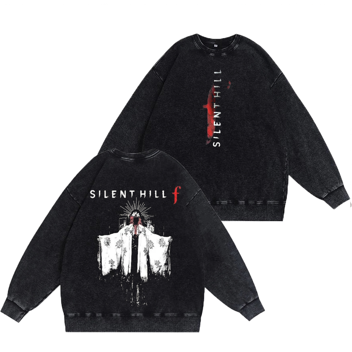Silent Hill F Unisex Washed Crewneck Sweatshirt
