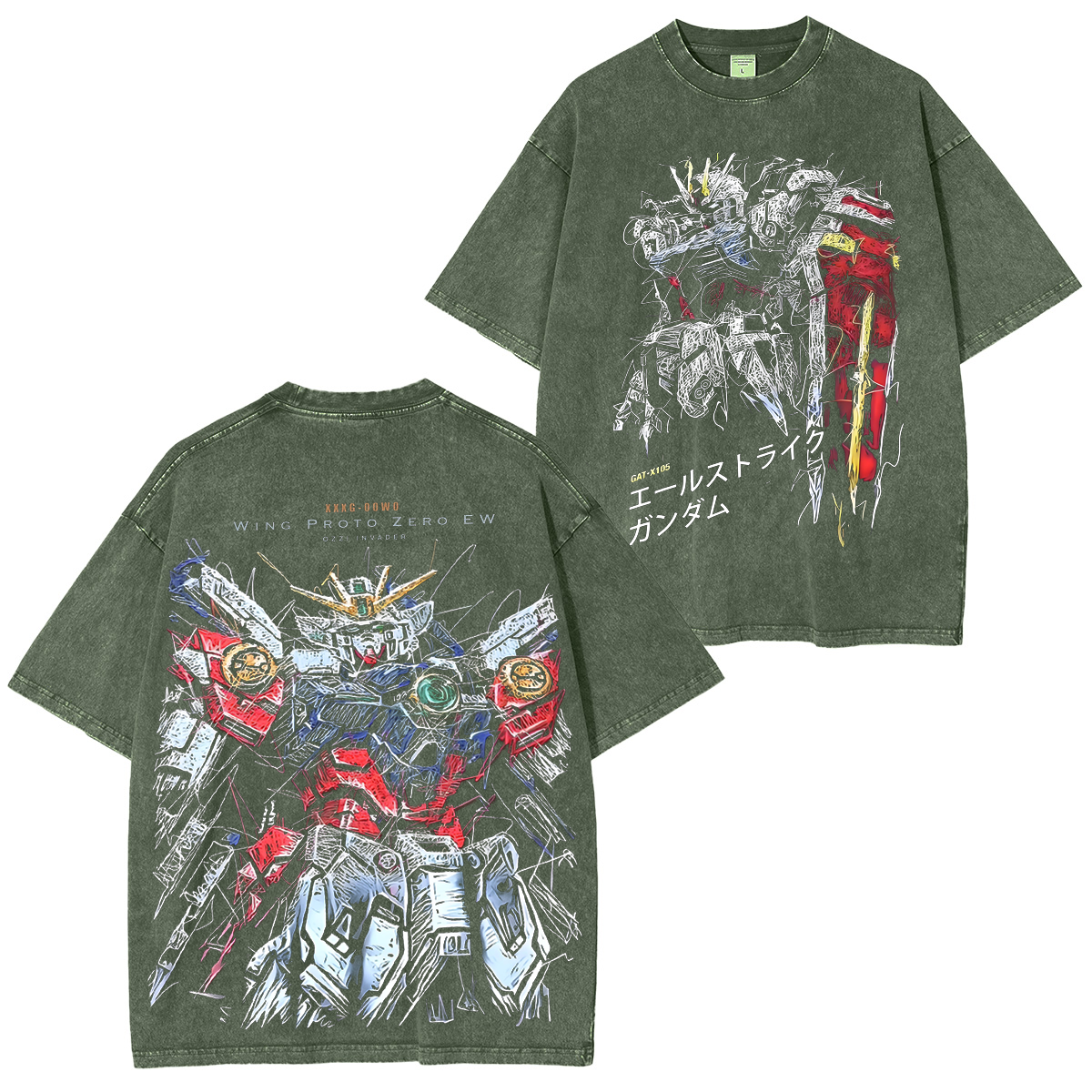 Gundam Oversized Vintage Washed Unisex T-Shirt