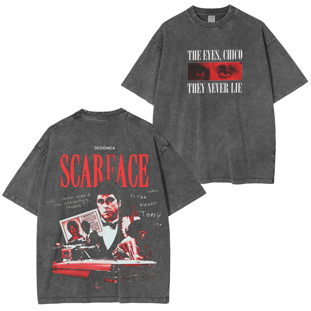 Tony Montana Scarface Vintage Washed T-shirt/Crewneck/Hoodie