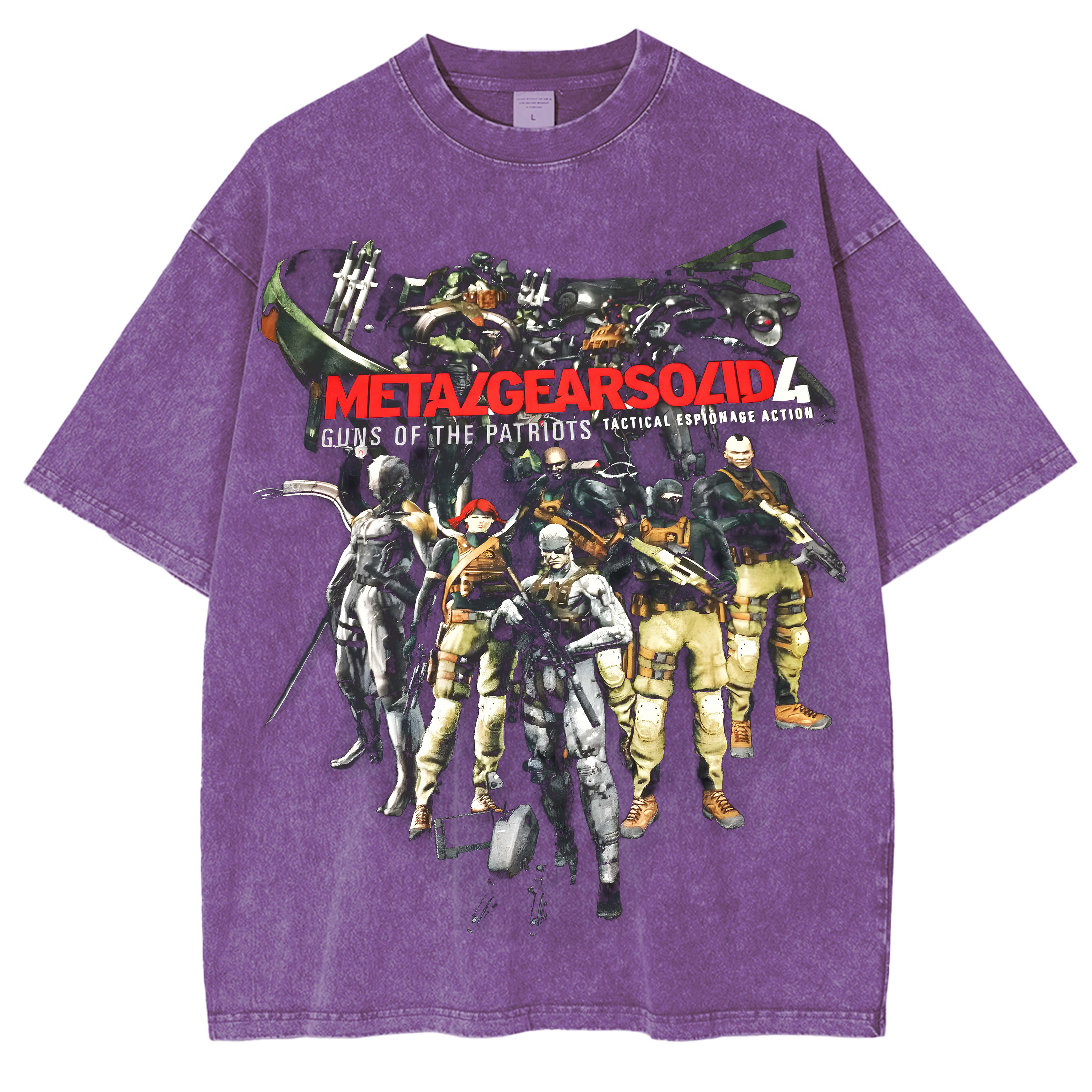 Vintage Metal Gear Solid 4 Video Game Unisex Washed T-Shirt