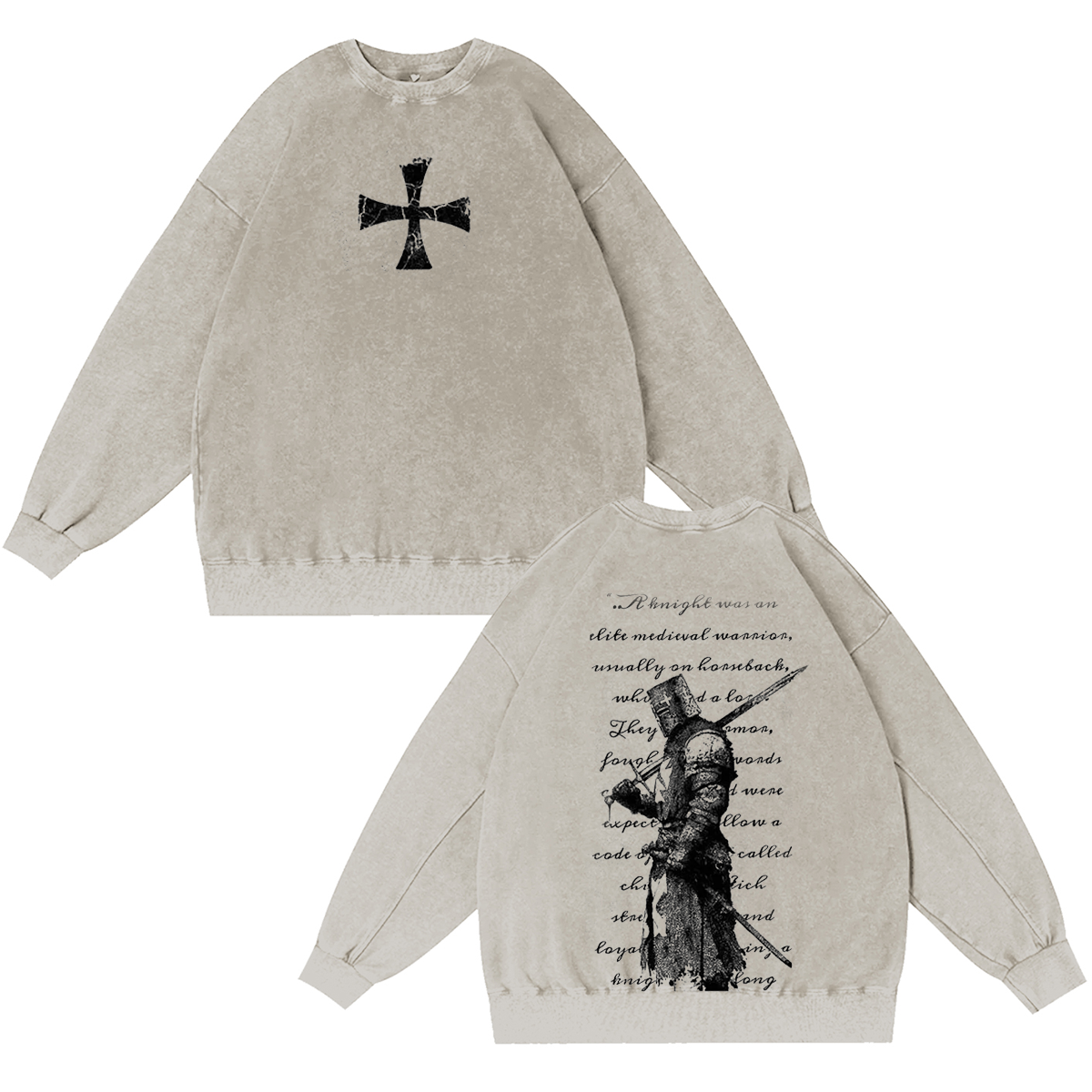 Crusader Knight Vintage Washed T-shirt/Crewneck/Hoodie