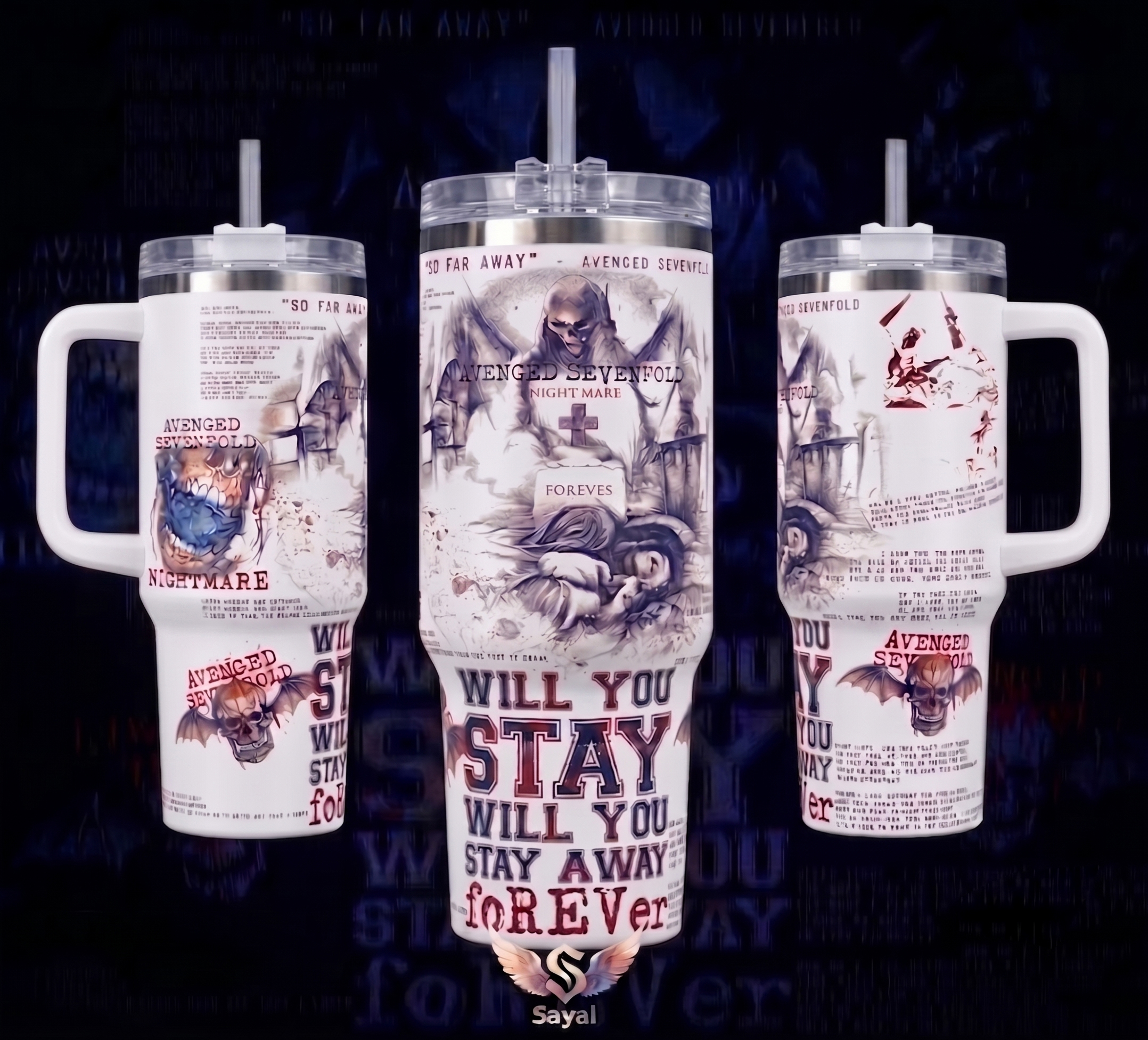 Avenged Sevenfold Gothic Flamingo Tumbler