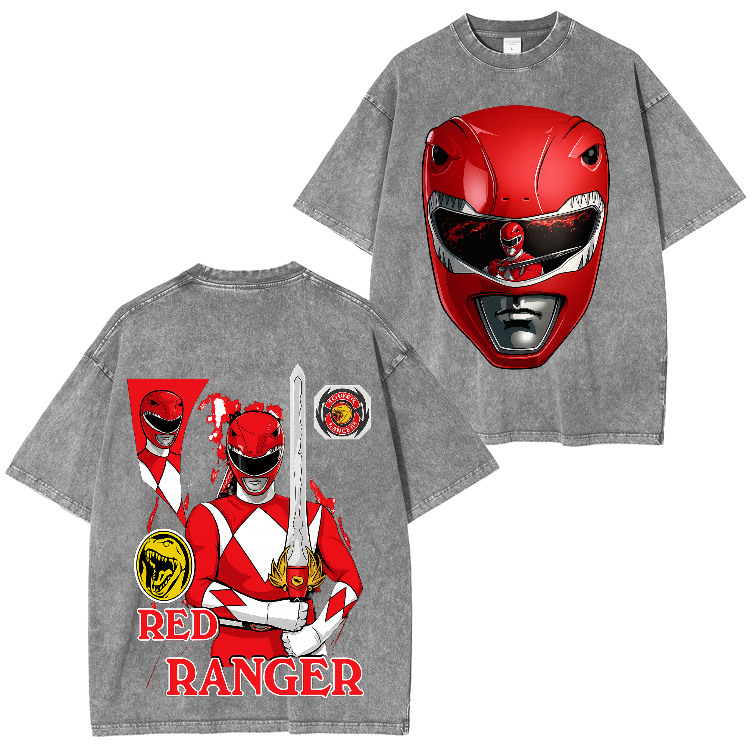 Mighty Morphin Power Rangers Vintage Unisex Washed T-Shirt