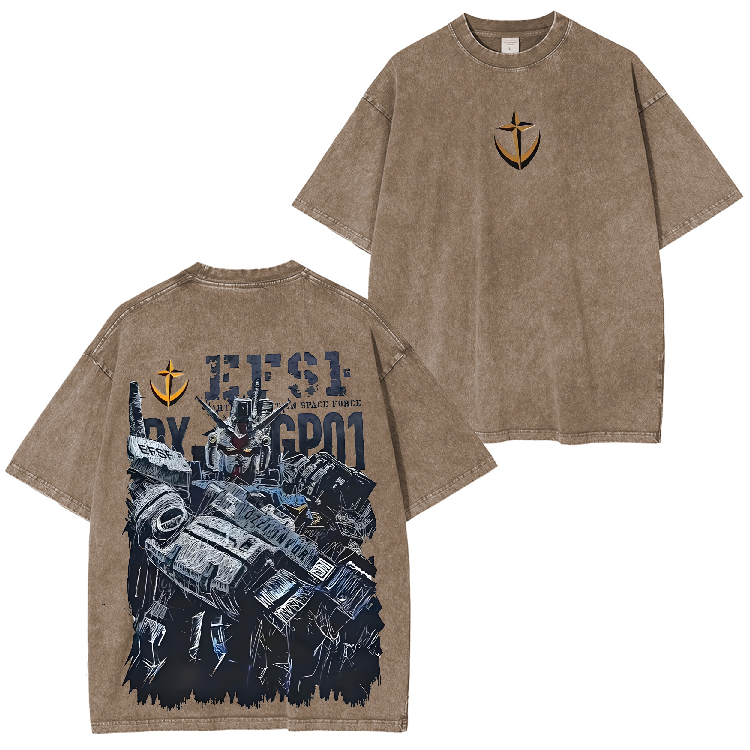 Providance Mobile Suit Gundam Vintage Unisex Washed T-Shirt