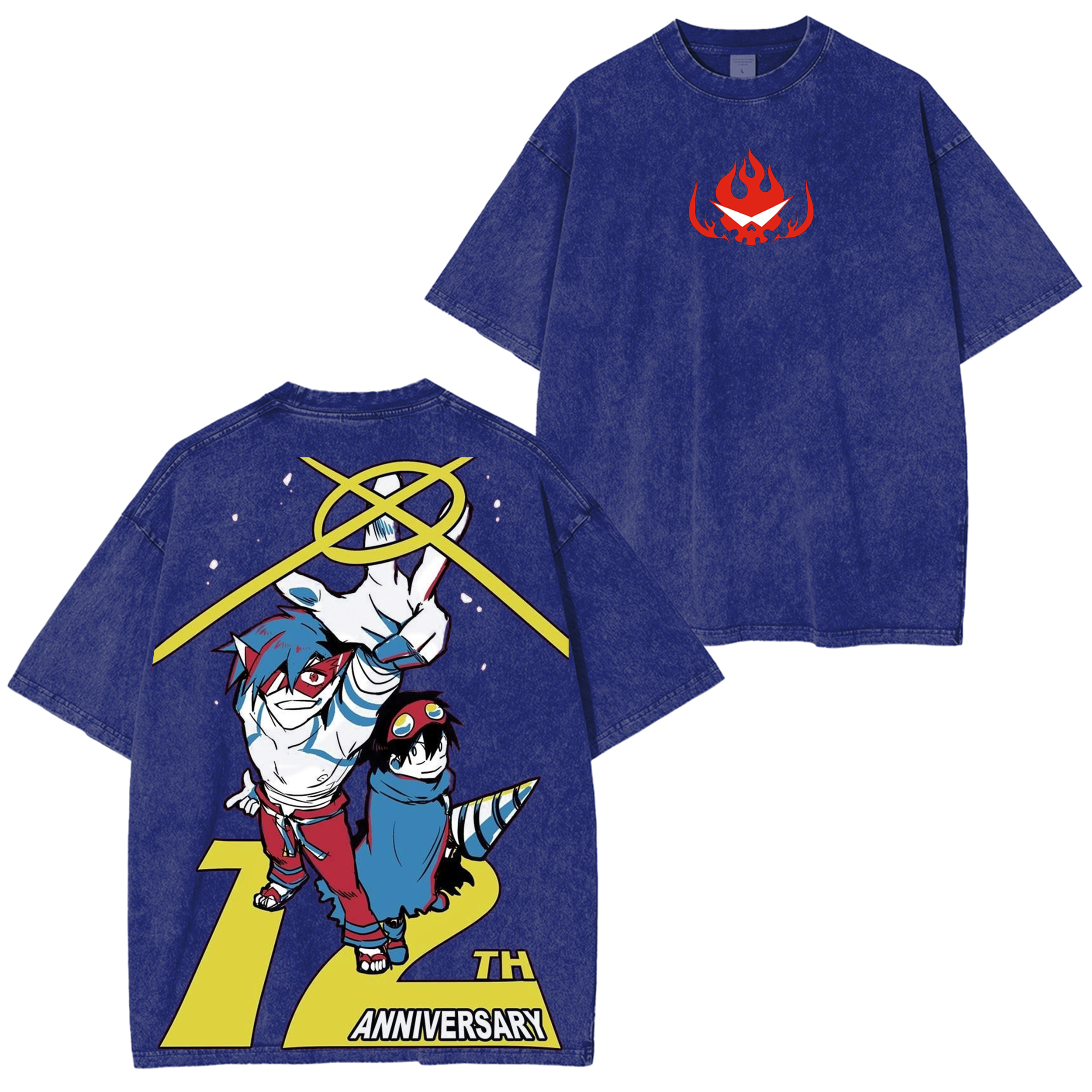 Tengen Toppa Gurren Lagann Vintage Unisex Washed T-Shirt