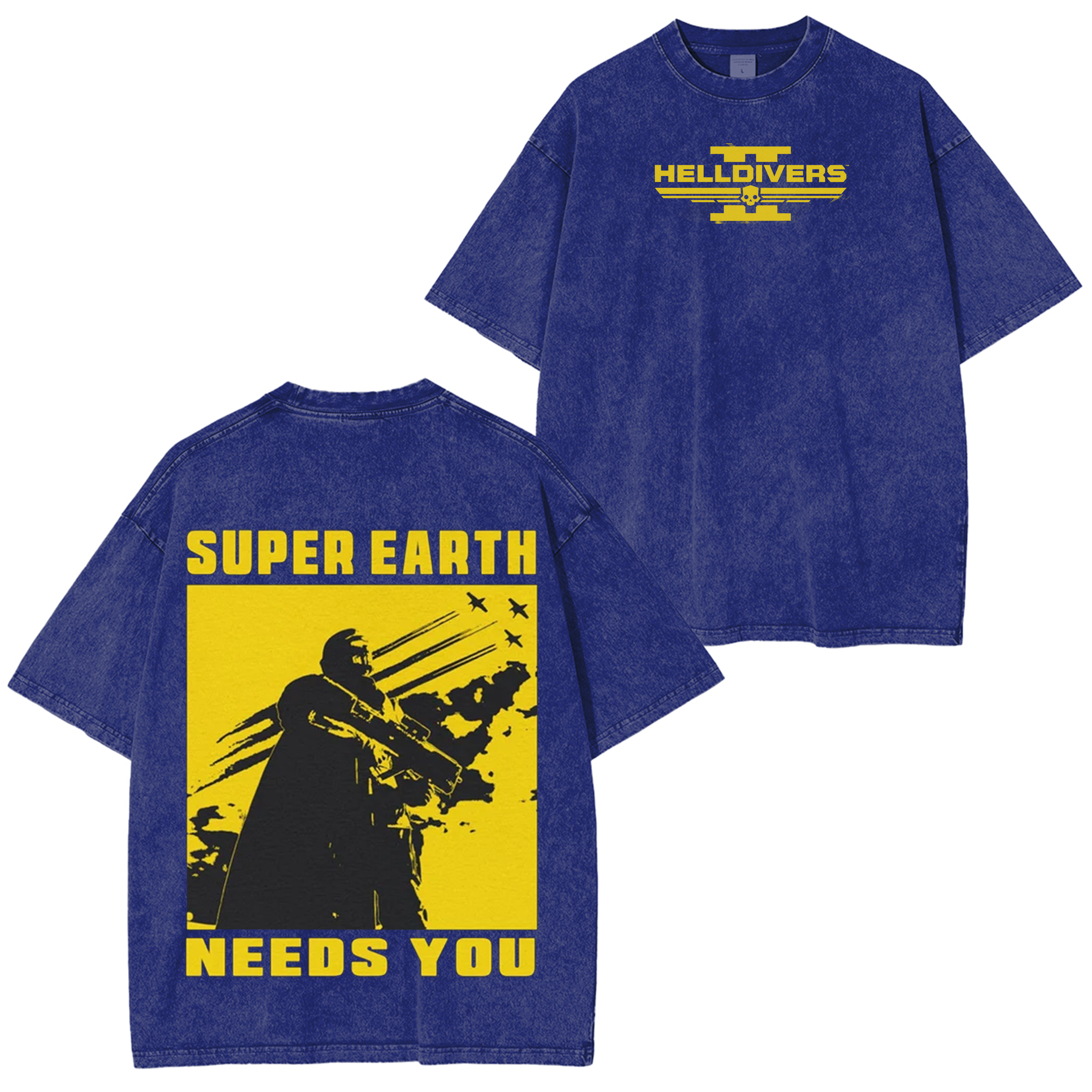 Super Earth Needs you Helldivers 2 Vintage Unisex Washed T-Shirt