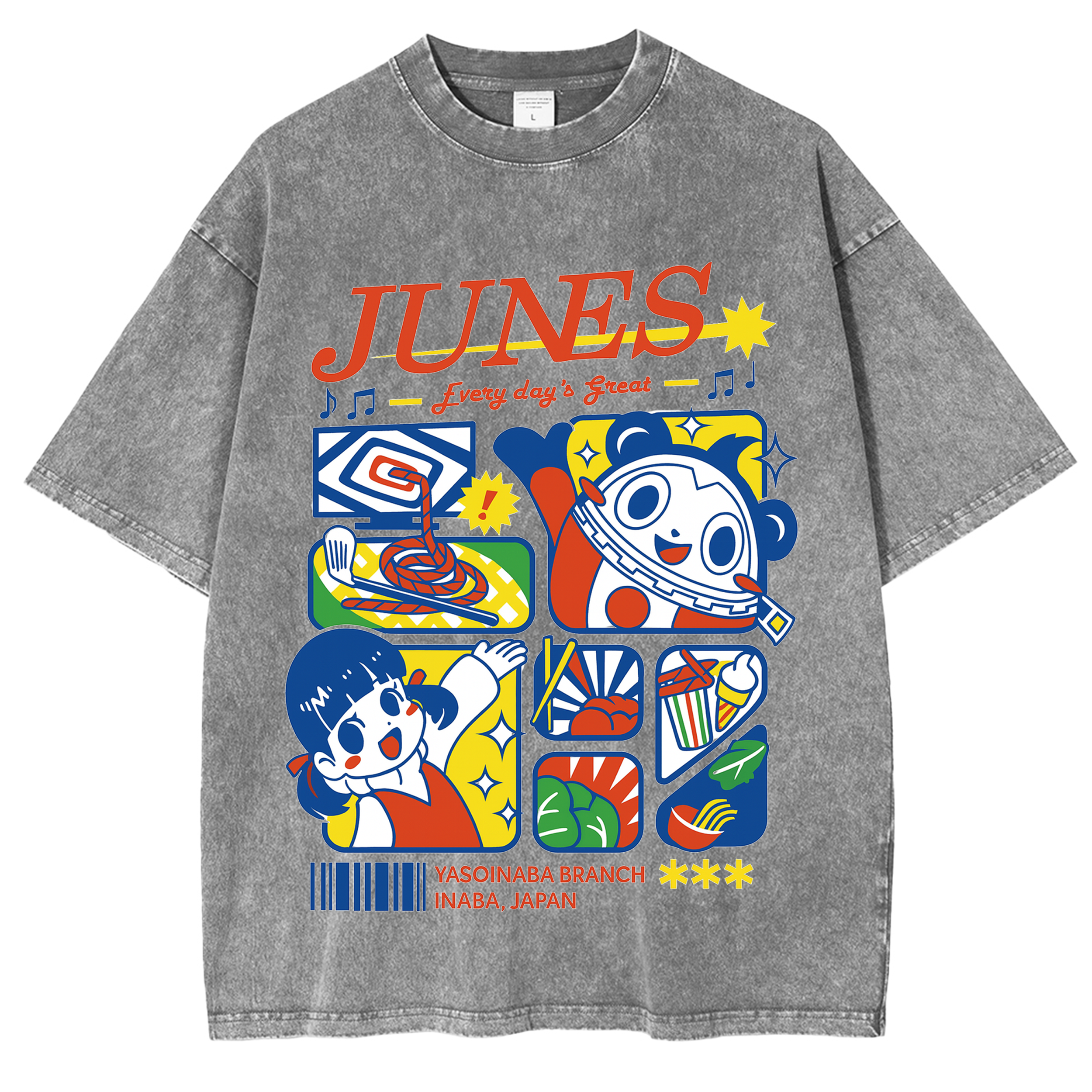 Junes Persona 4 Vintage Unisex Washed T-Shirt