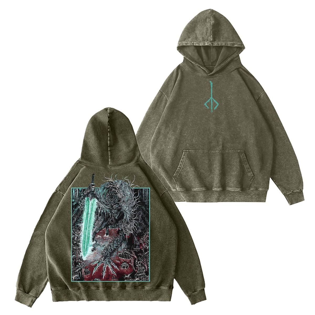 Bloodborne Ludwig The Accursed Holy Blade Grim Unisex Washed Hoodie