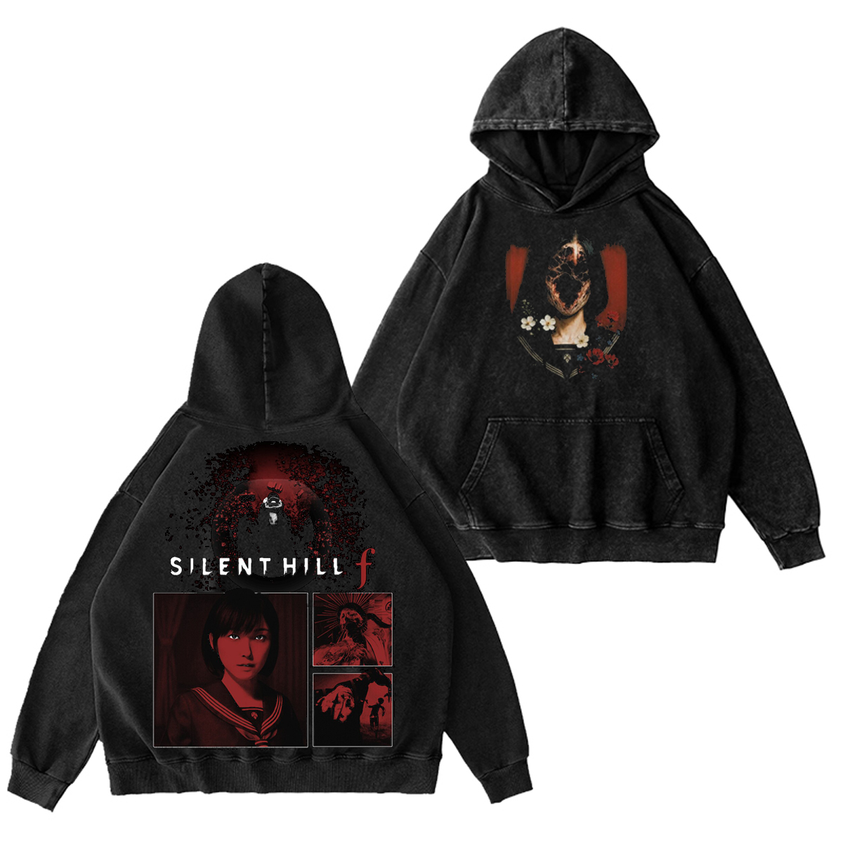 Silent Hill F Unisex Washed Hoodie