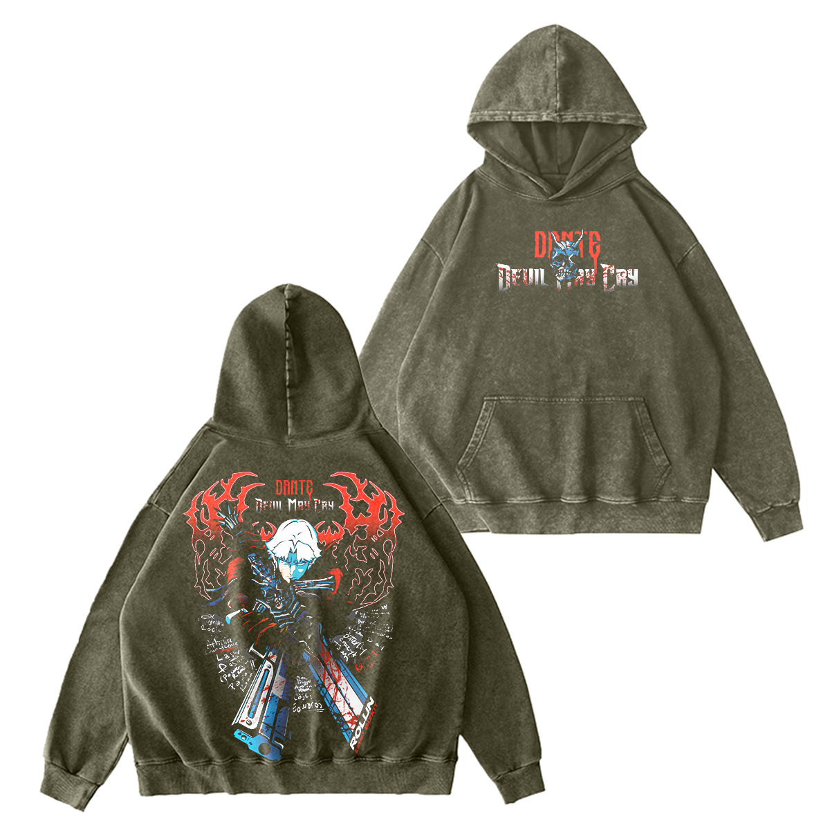 Dante-Devil May Cry Vintage Washed T-shirt/Crewneck/Hoodie