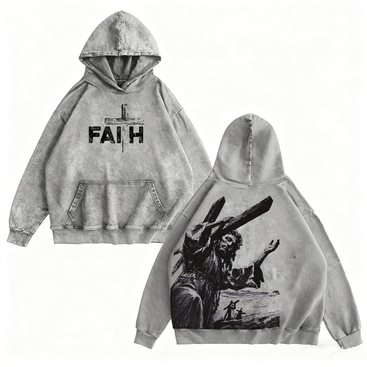 Jesus Christ Carrying The Cross Vintage Washed T-shirt/Crewneck/Hoodie