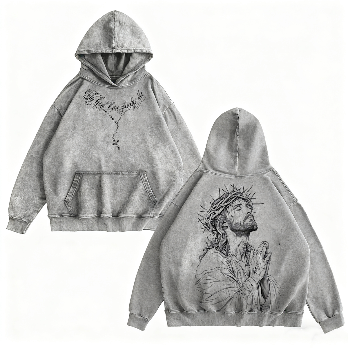 Jesus Crown Of Thorns Prayer Vintage Washed T-shirt/Crewneck/Hoodie