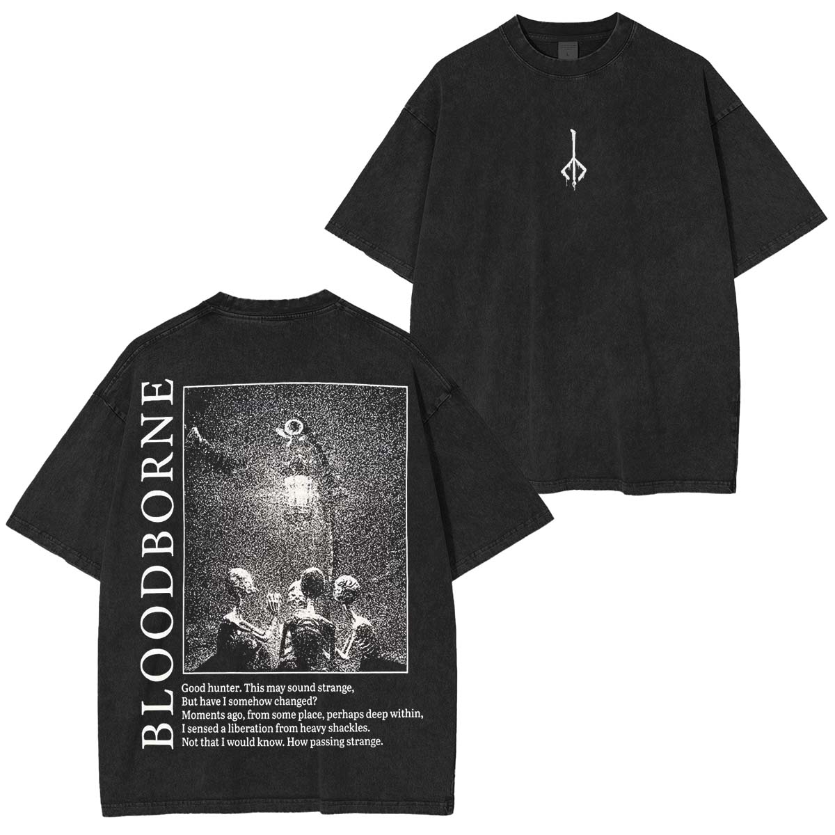 Bloodborne Hunter and Lamp Messengers Vintage Washed Unisex T-Shirt