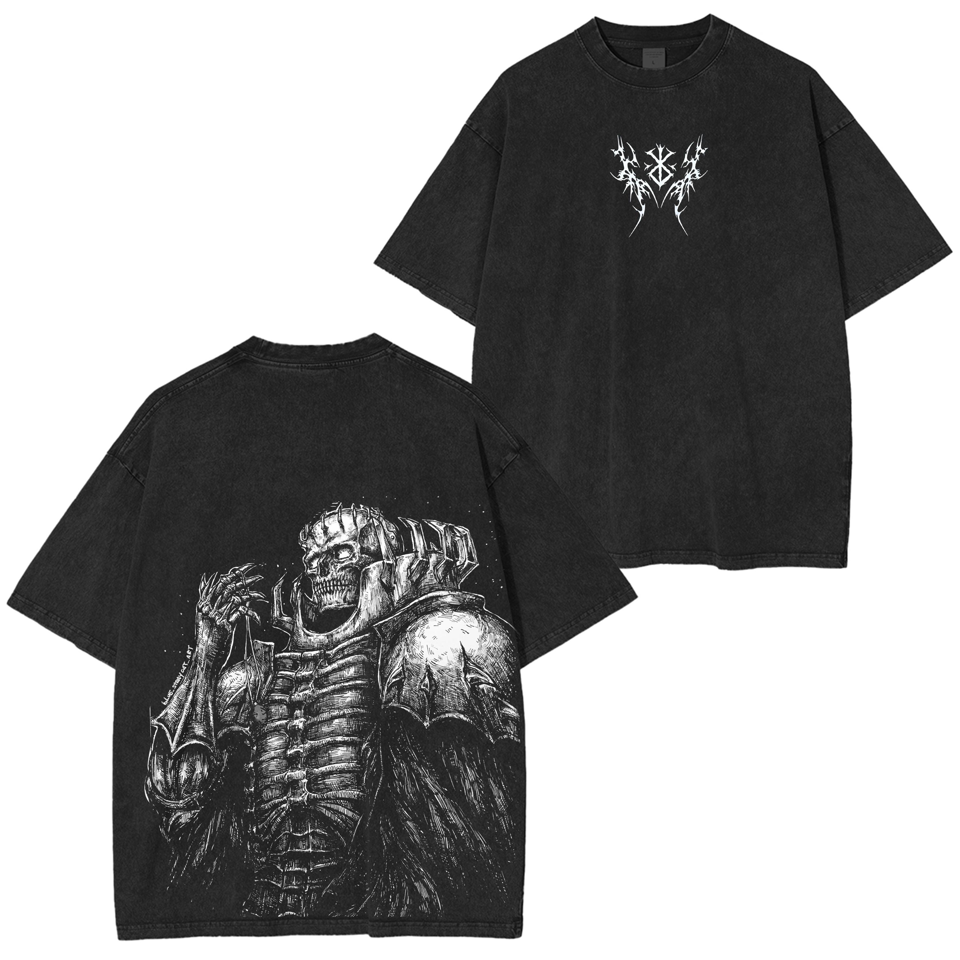 Berserk Anime Acid Vintage Unisex Washed T-Shirt