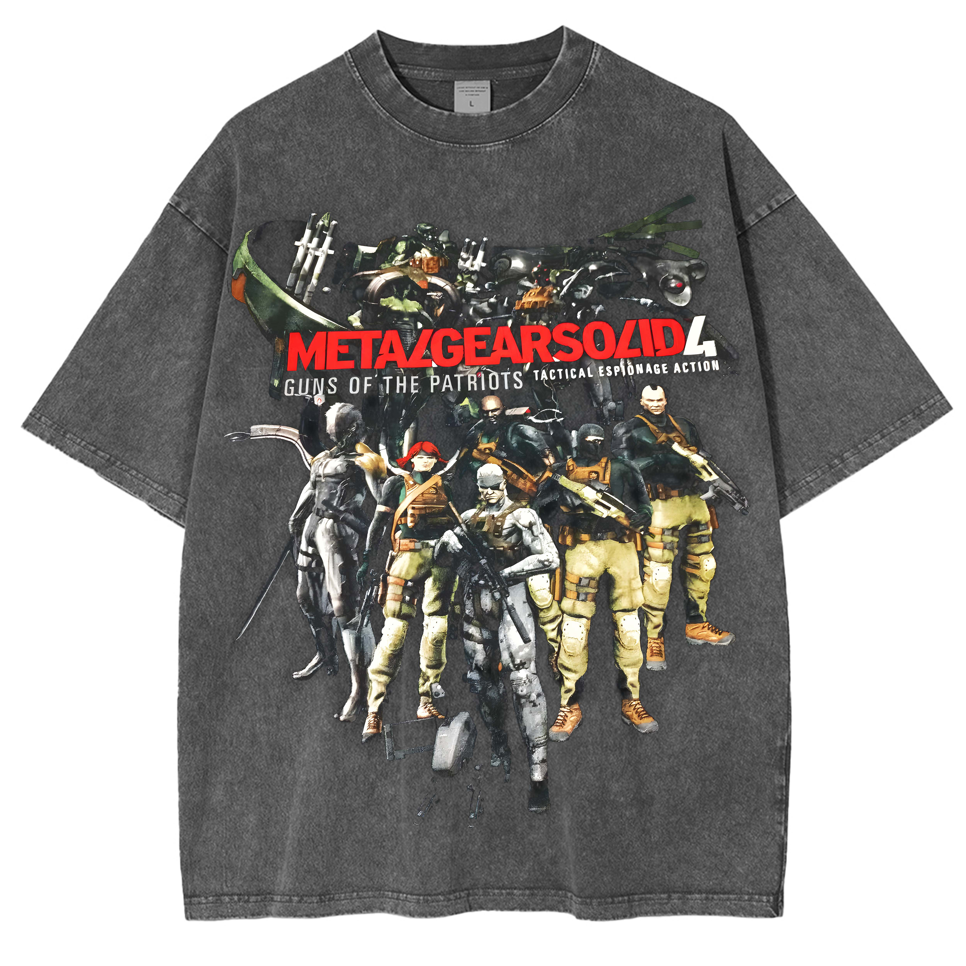 Vintage Metal Gear Solid 4 Video Game Unisex Washed T-Shirt