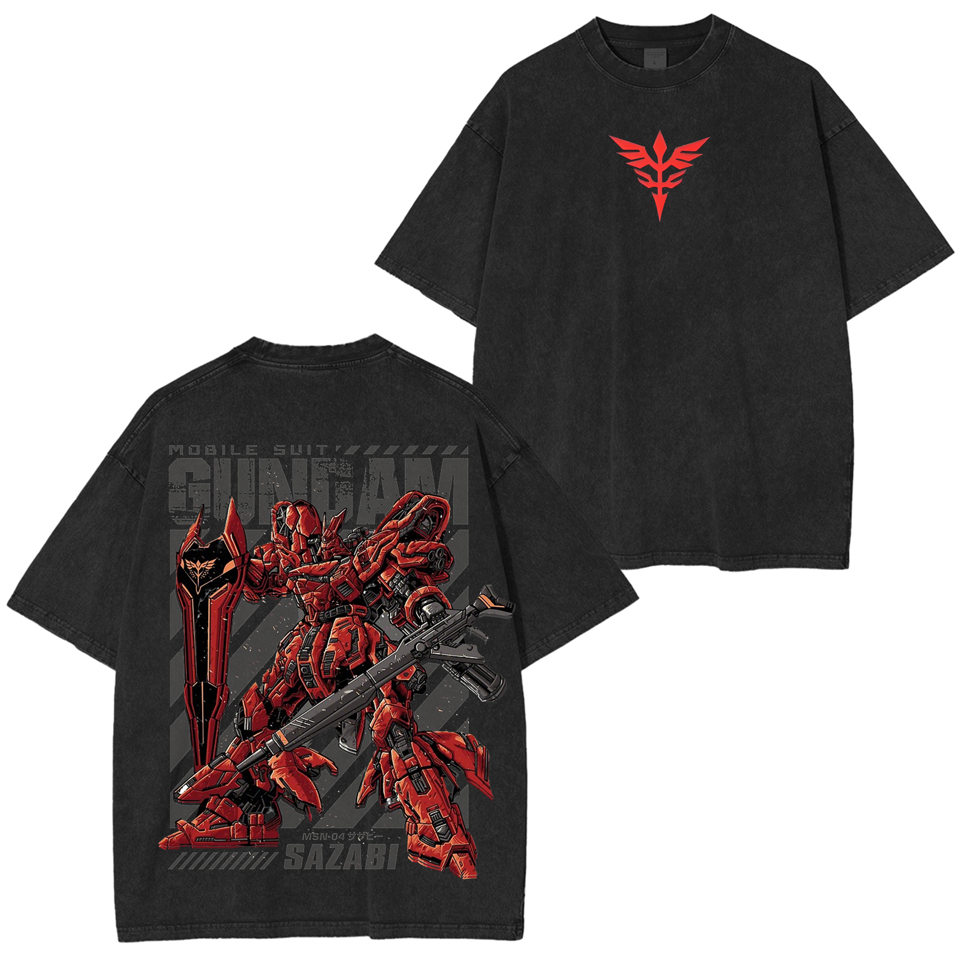 MSN-04 Mobile Suit Vintage Unisex Washed T-Shirt