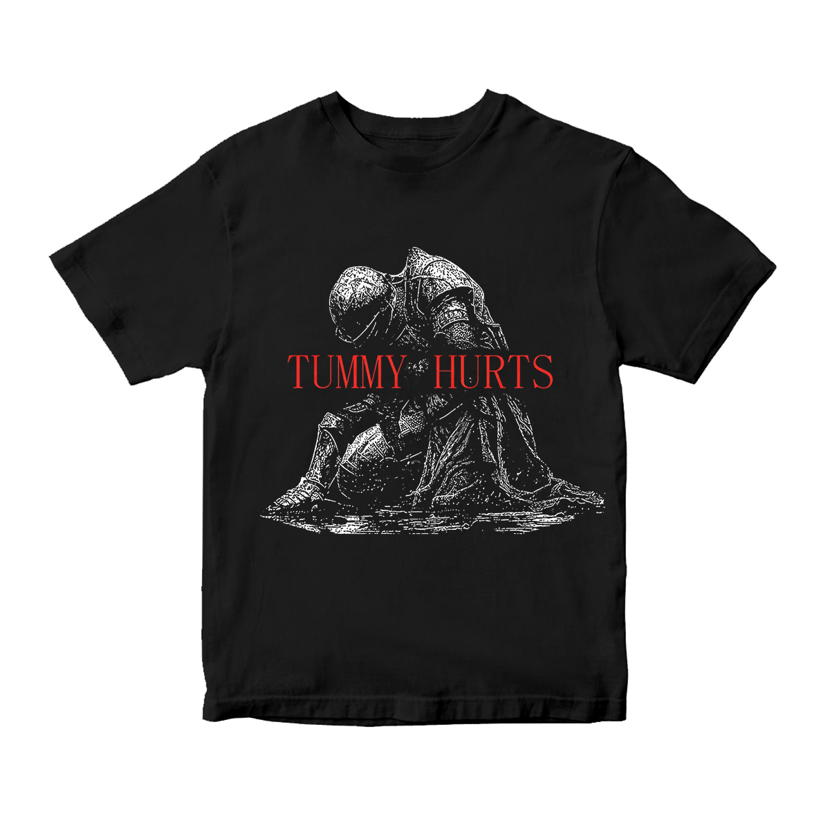 Tummy Hurts Funny Medieval Knight Washed T-shirt/Crewneck/Hoodie