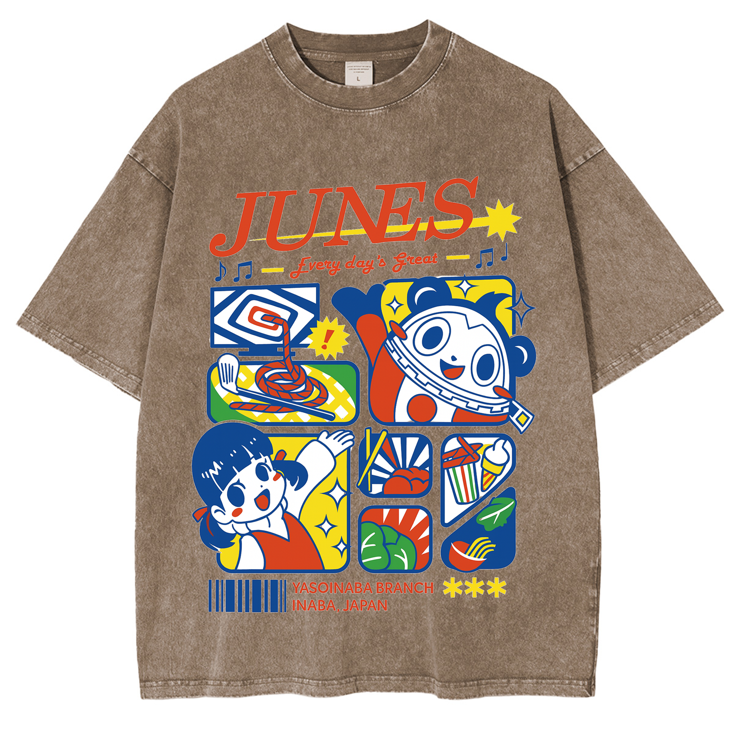 Junes Persona 4 Vintage Unisex Washed T-Shirt