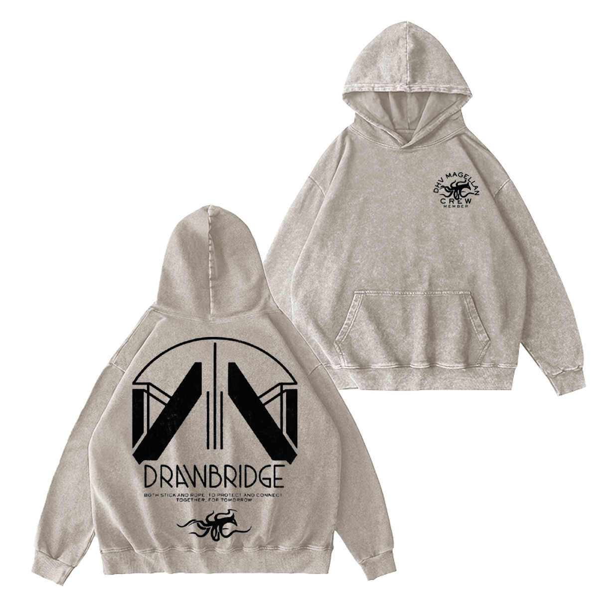 Death Stranding 2 - DHV MAGELLAN Crew Member Unisex Washed Hoodie