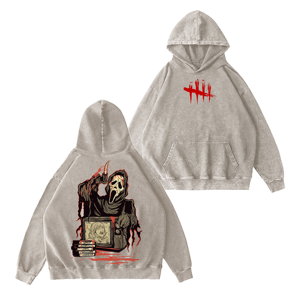 Ghost Face Dead by Daylight Horror Unisex Washed Hoodie