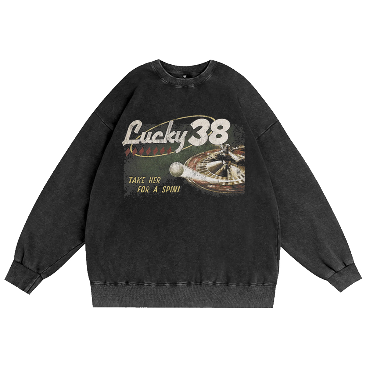 Lucky 38 Unisex Washed Crewneck Sweatshirt