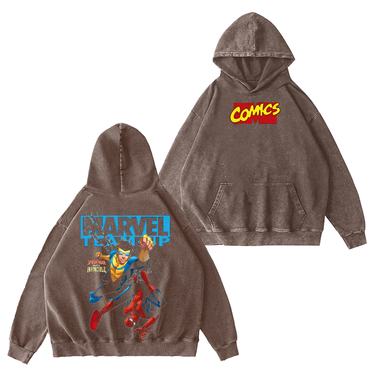 MARVEL TEAM UP Washed T-shirt/Crewneck/Hoodie