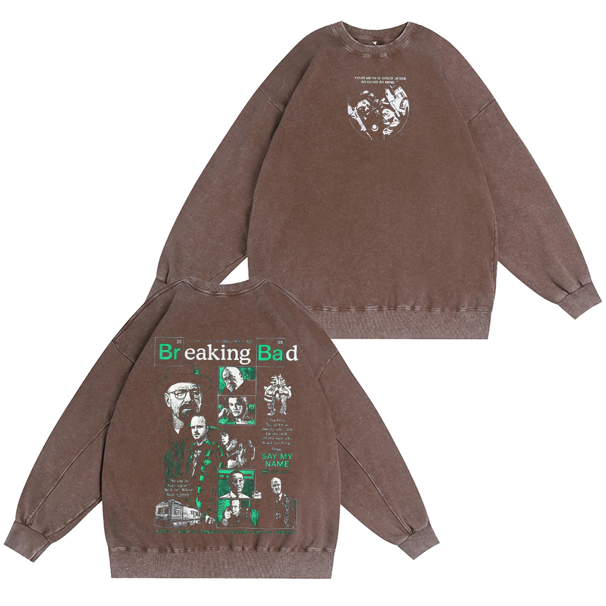 Heisenberg Breaking Bad Vintages Washed T-shirt/Crewneck/Hoodie