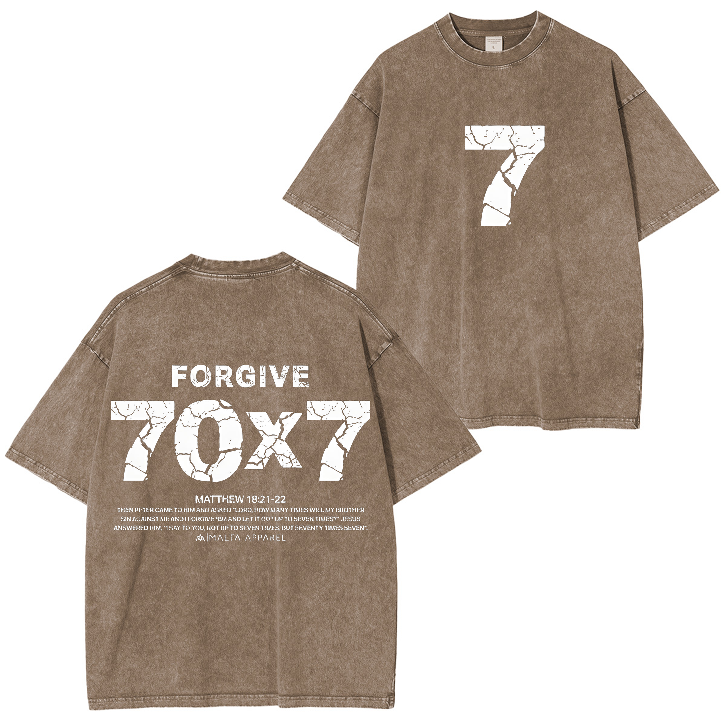 70x7 Drop Shoulder Vintage Unisex Washed T-Shirt