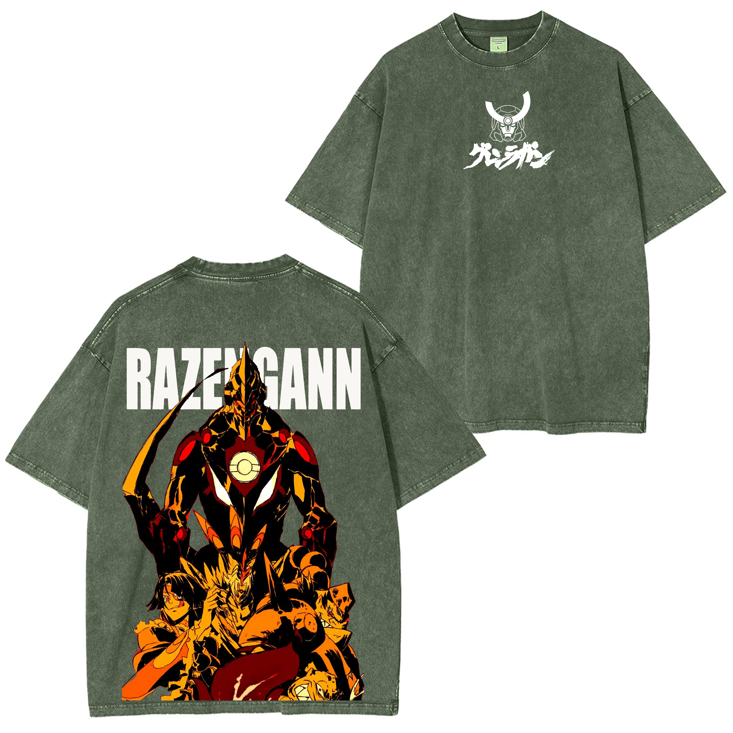 Tengen Toppa Gurren Lagann Vintage Unisex Washed T-Shirt
