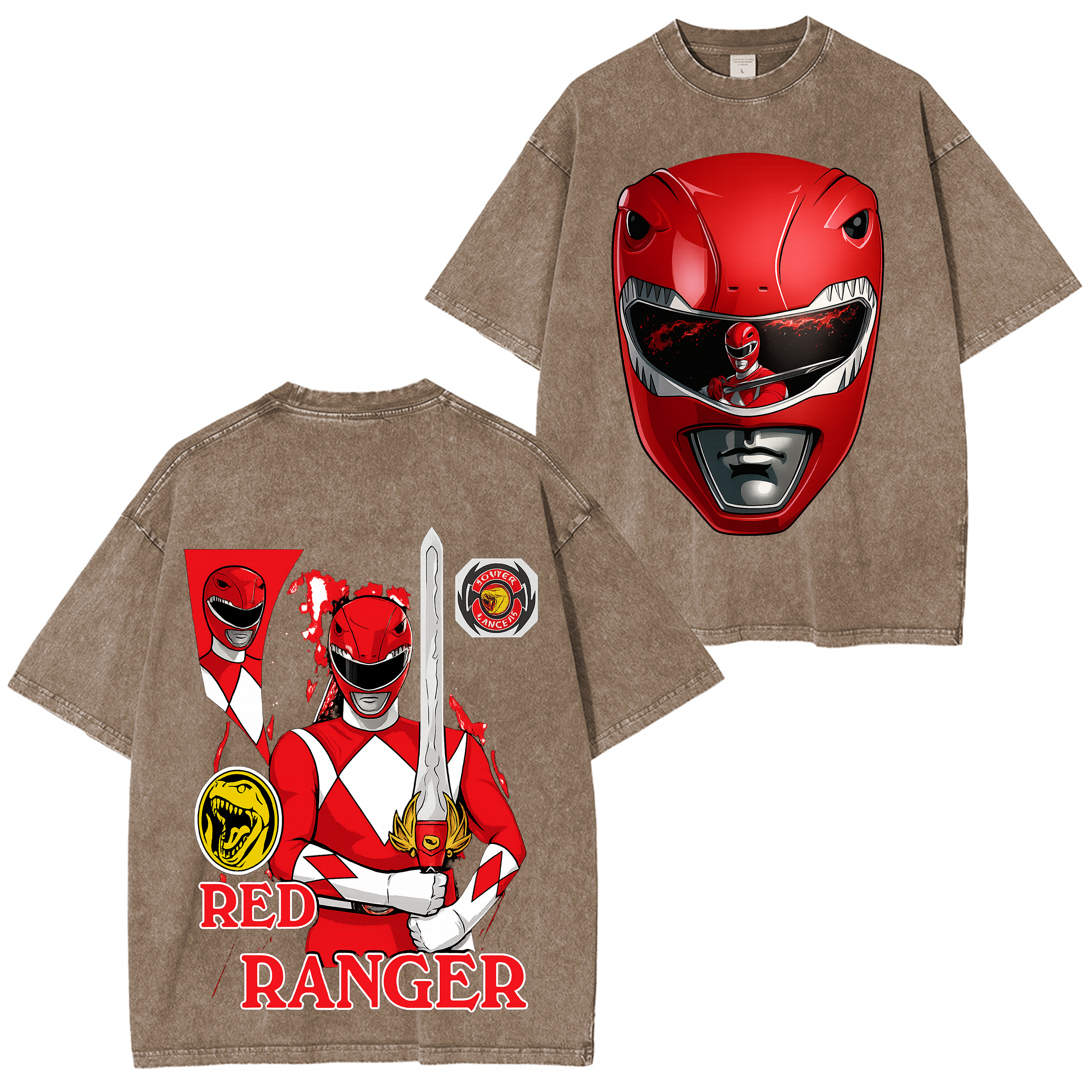 Mighty Morphin Power Rangers Vintage Unisex Washed T-Shirt