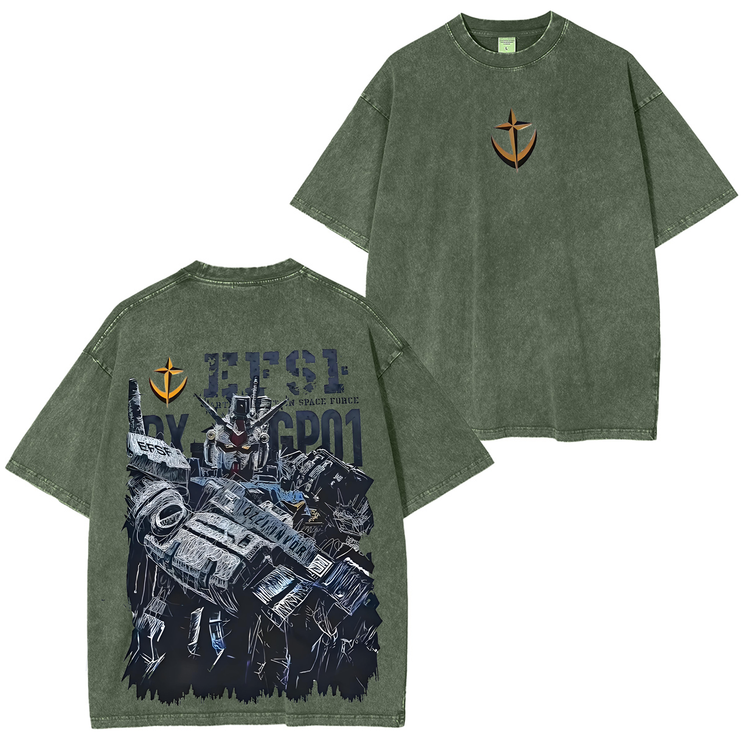 Providance Mobile Suit Gundam Vintage Unisex Washed T-Shirt
