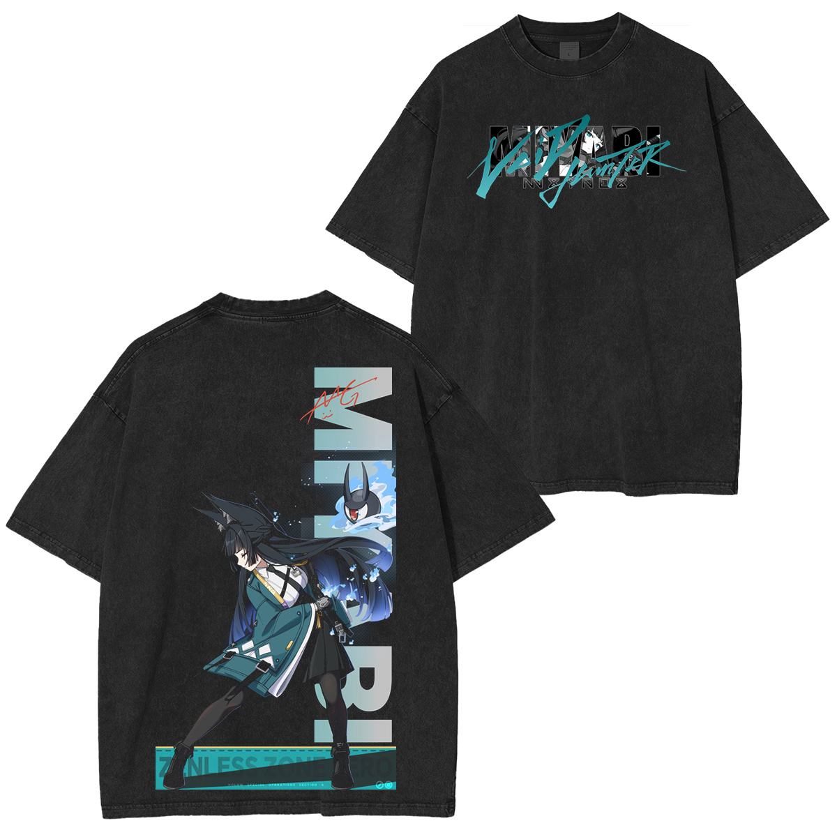 "Void Hunter Hoshimi Miyabi - Zenless Zone Zero Unisex Washed T-shirt/Crewneck/Hoodie