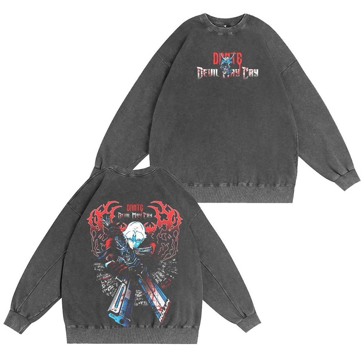 Dante-Devil May Cry Vintage Washed T-shirt/Crewneck/Hoodie