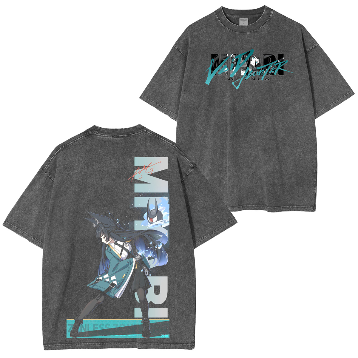 "Void Hunter Hoshimi Miyabi - Zenless Zone Zero Unisex Washed T-shirt/Crewneck/Hoodie