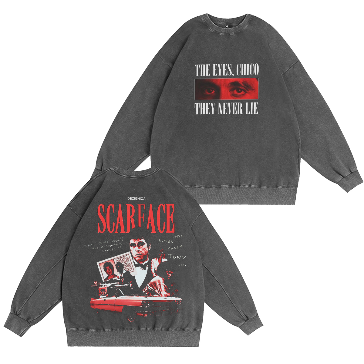 Tony Montana Scarface Vintage Washed T-shirt/Crewneck/Hoodie