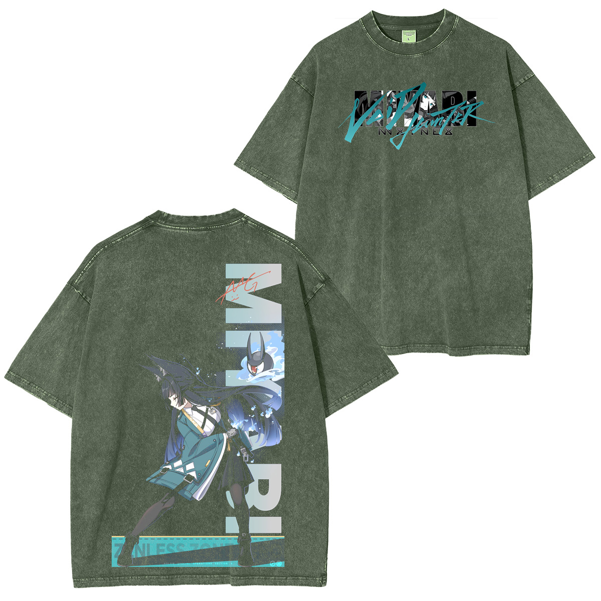 "Void Hunter Hoshimi Miyabi - Zenless Zone Zero Unisex Washed T-shirt/Crewneck/Hoodie