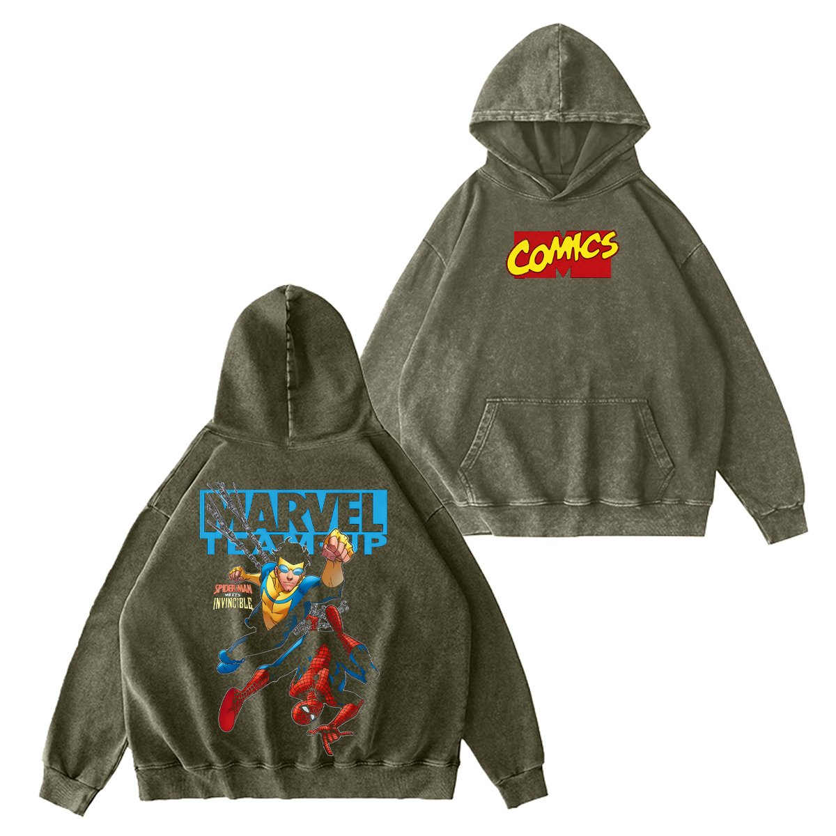 MARVEL TEAM UP Washed T-shirt/Crewneck/Hoodie