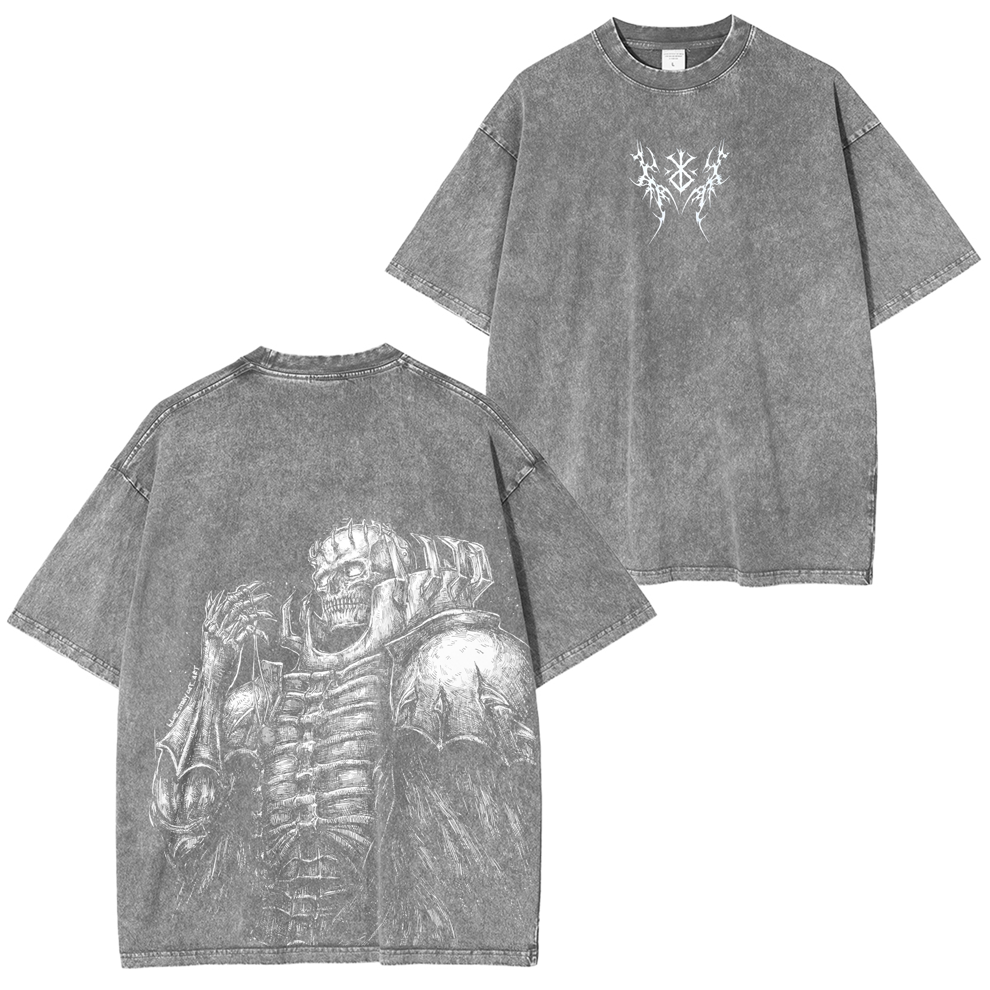 Berserk Anime Acid Vintage Unisex Washed T-Shirt