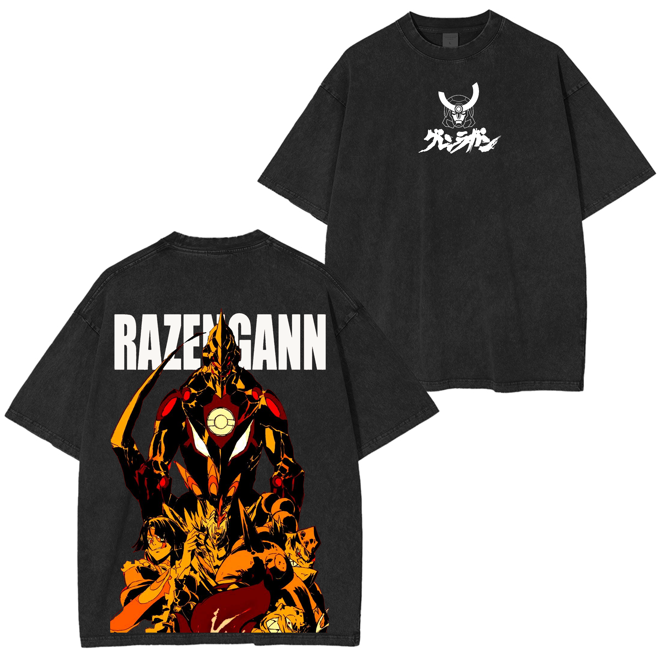 Tengen Toppa Gurren Lagann Vintage Unisex Washed T-Shirt