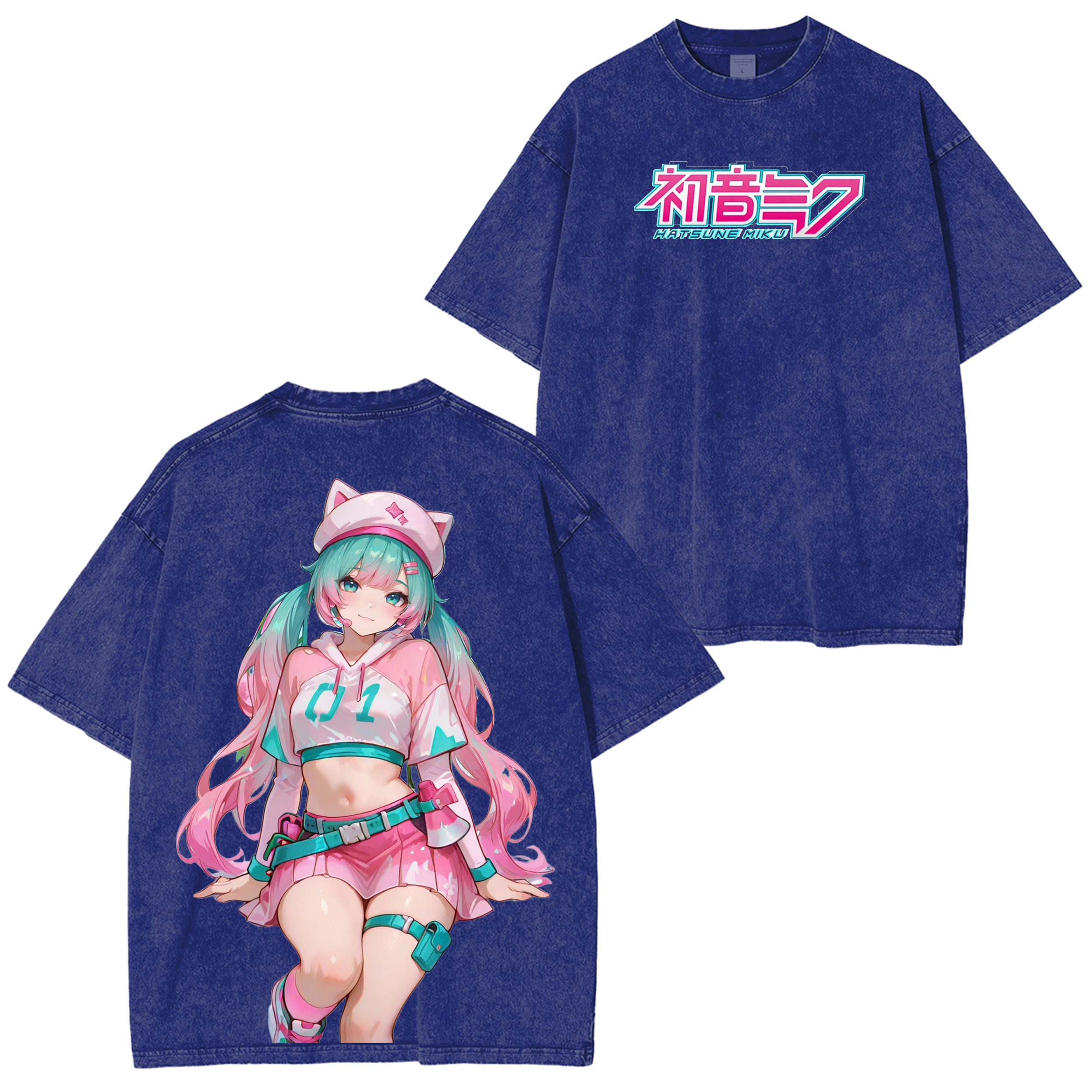 Hatsune Miku “Digital Diva” Oversized Vintage Unisex Washed T-Shirt