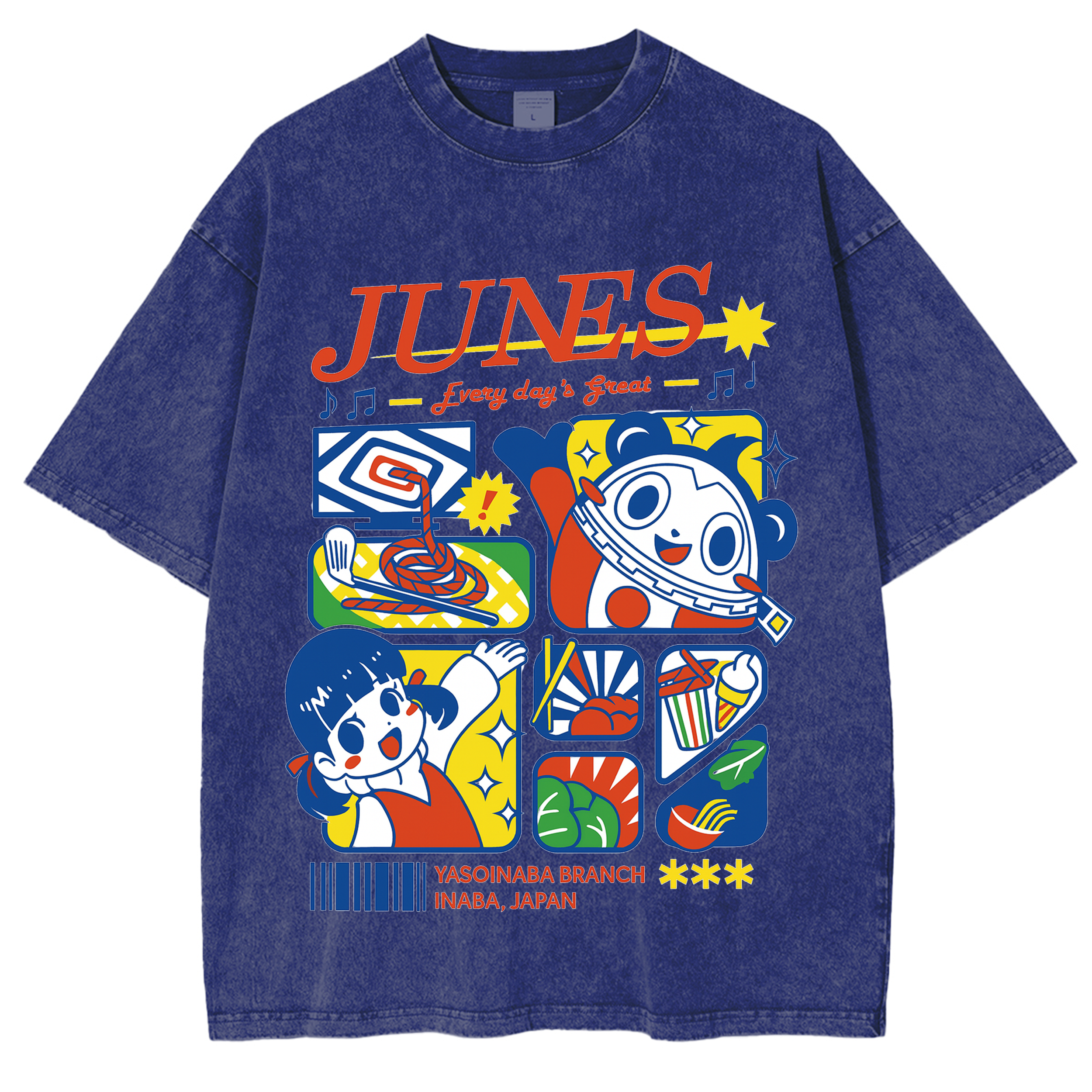 Junes Persona 4 Vintage Unisex Washed T-Shirt