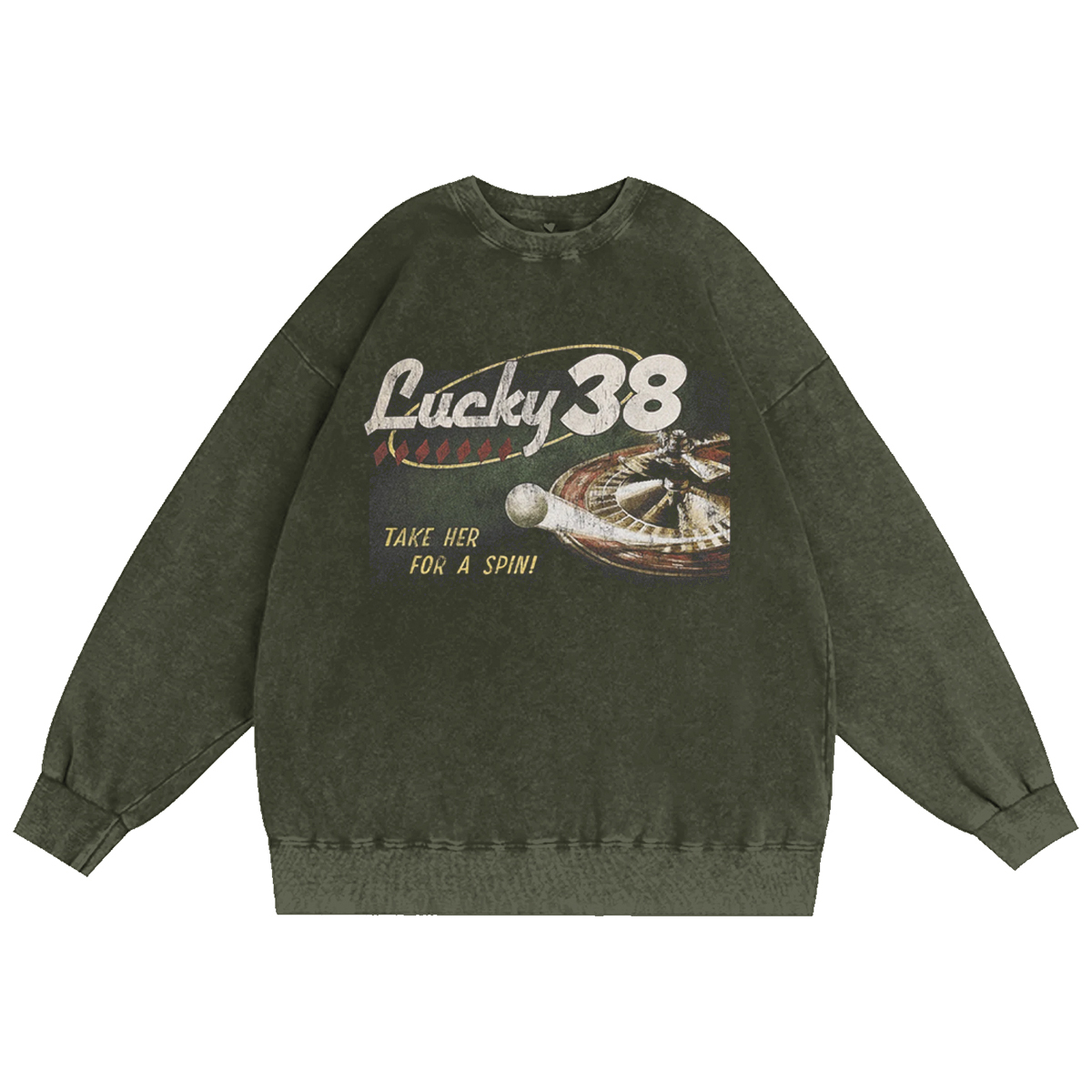 Lucky 38 Unisex Washed Crewneck Sweatshirt