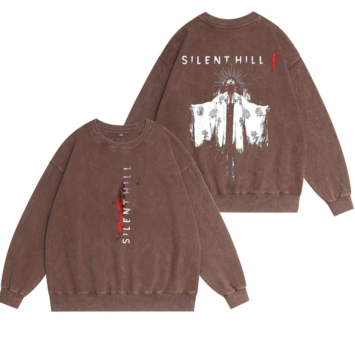 Silent Hill F Unisex Washed Crewneck Sweatshirt