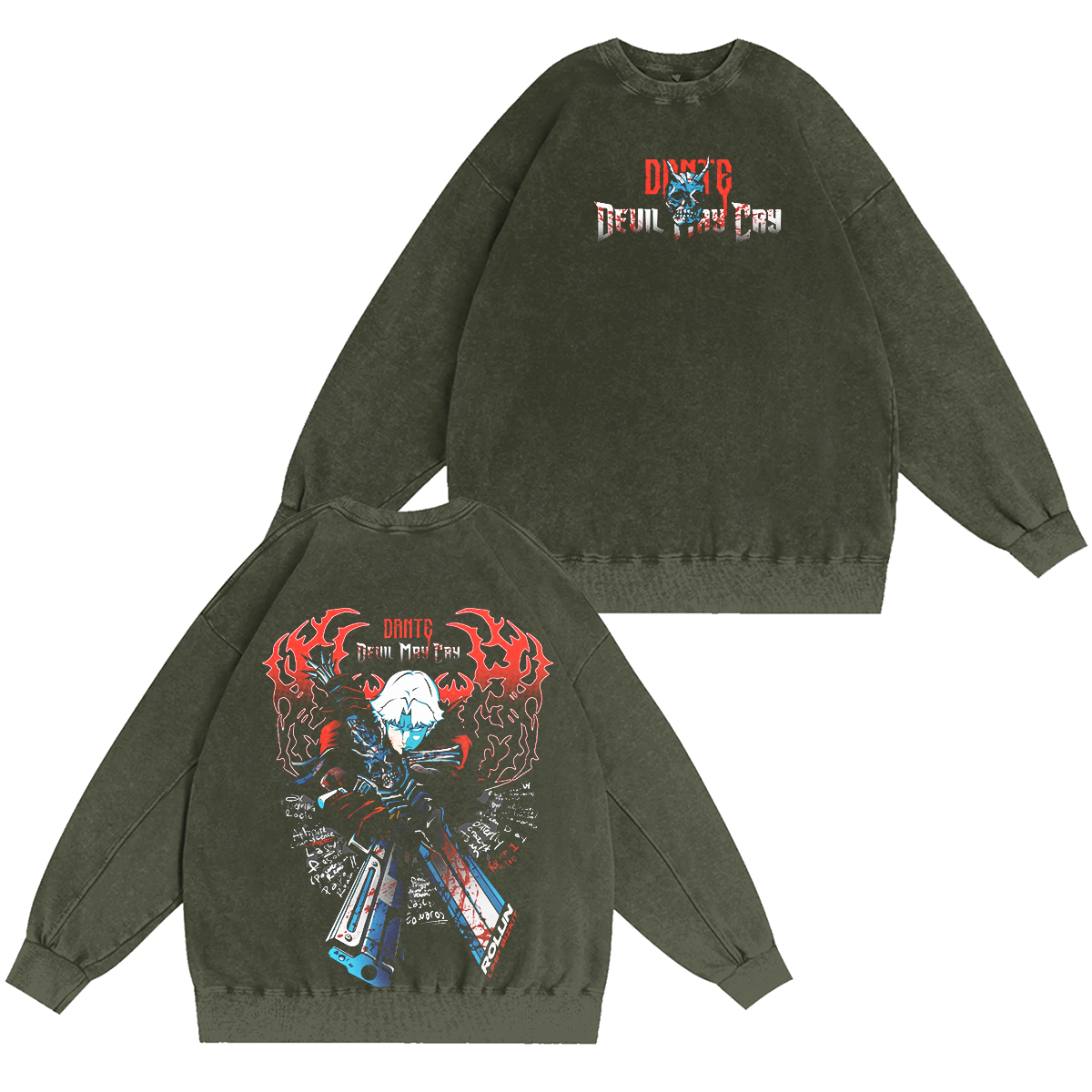 Dante-Devil May Cry Vintage Washed T-shirt/Crewneck/Hoodie